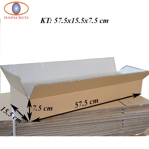 Kích thước thùng carton 3 lớp 57.5x17.5x7.5 cm