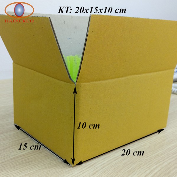 Kích thước của thùng carton 3 lớp 20x15x10 cm